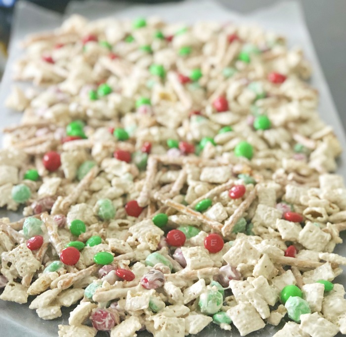 red and green christmas treat mix to gift - holiday entertaining snack recipes - This is our Bliss