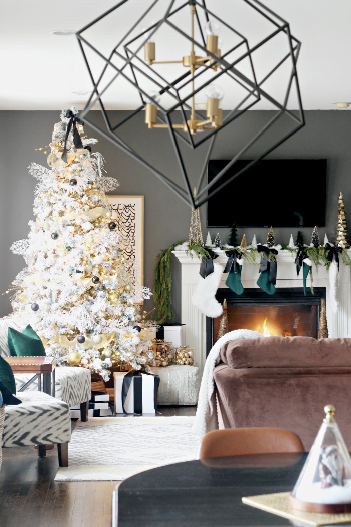 Large geometric ceiling light - simple and elegant Christmas Family Room - This is our Bliss