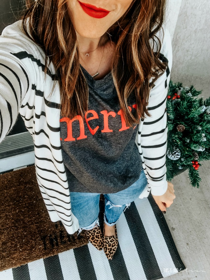 merry tee - merry graphic tshirt - how to wear a holiday graphic tee - This is our Bliss
