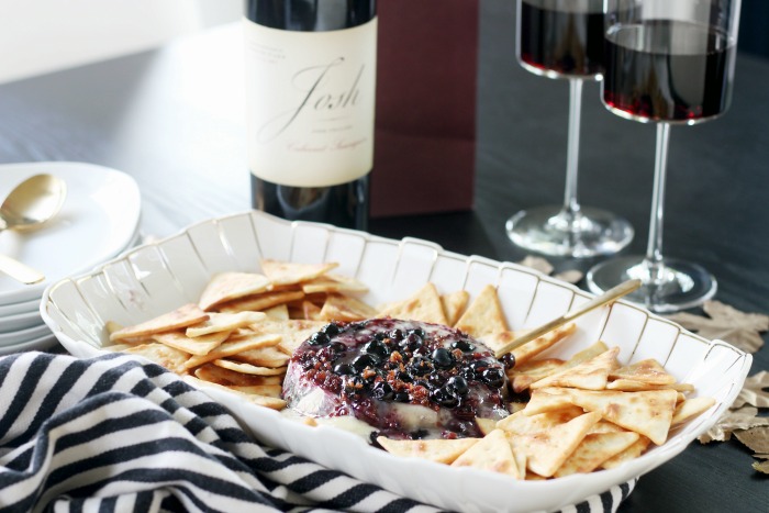 Baked brie with red wine
