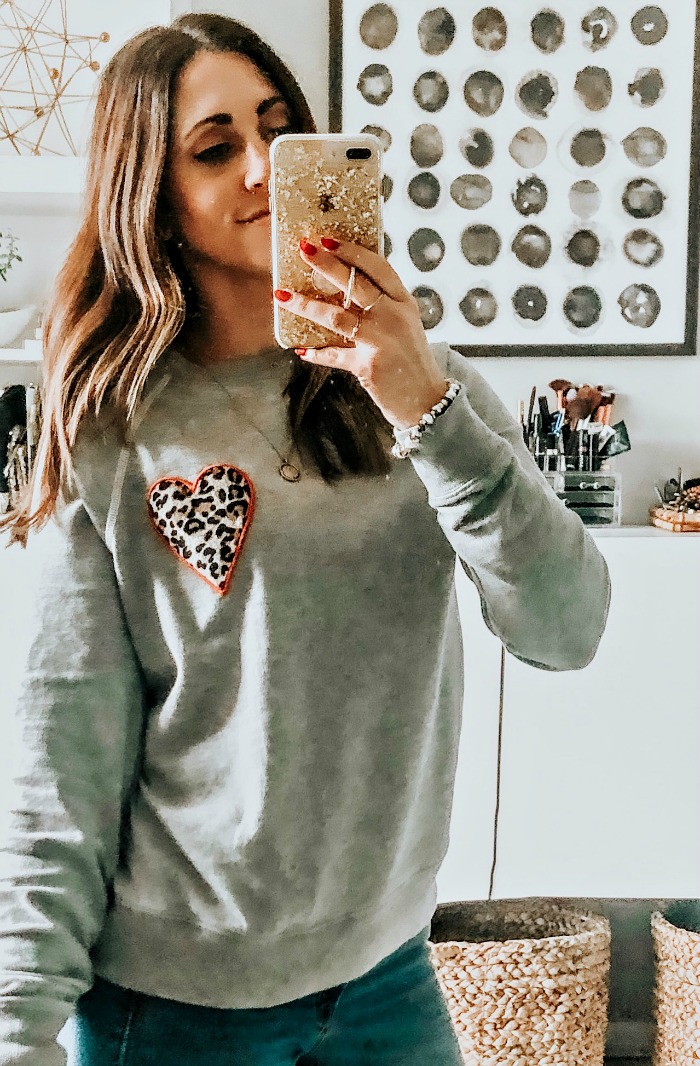 LEOPARD HEART SWEATSHIRT - THIS IS OUR BLISS