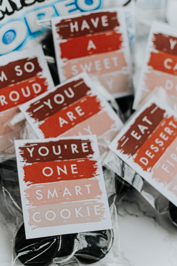lunchbox notes for the kids - make little treat bags with OREO cookies for Valentines - This is our Bliss