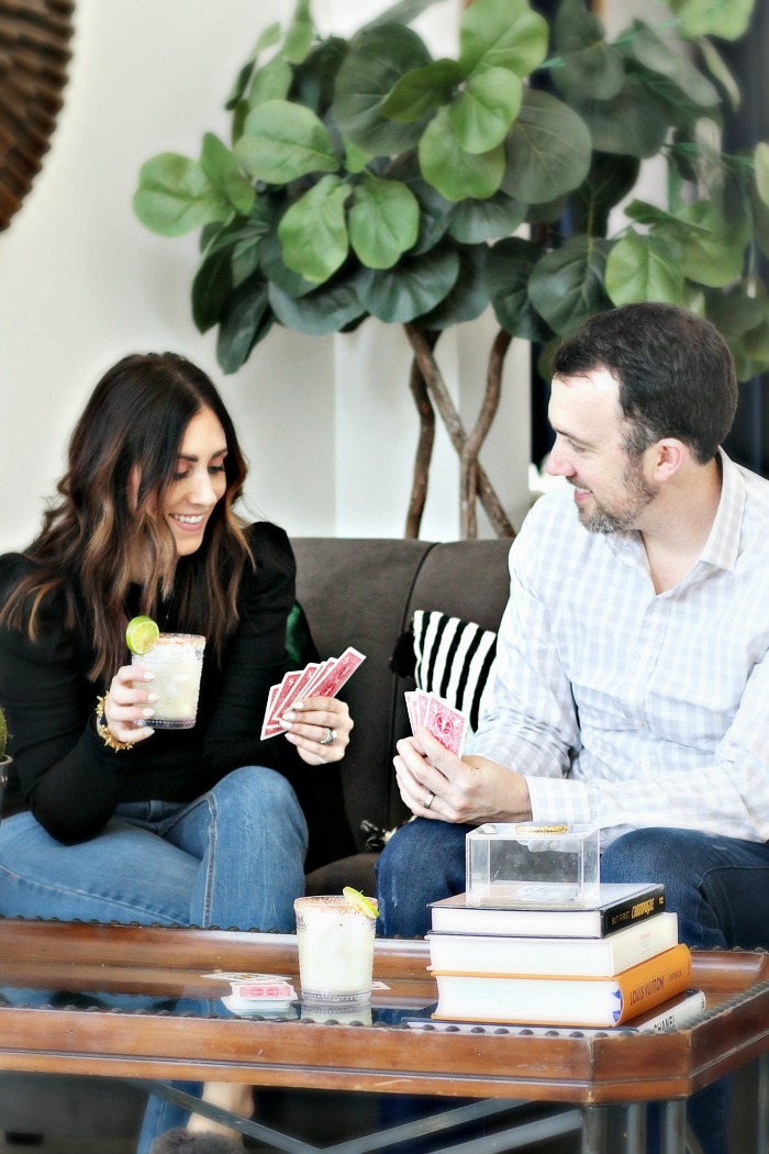 date night in - tips for date night at home - cocktails and cards - This is our Bliss
