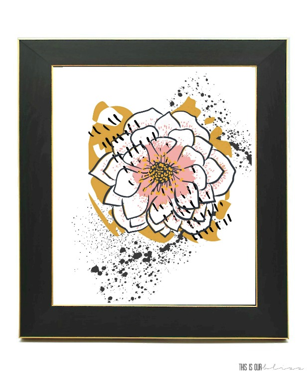 Spring Floral Printable art in frame - This is our Bliss