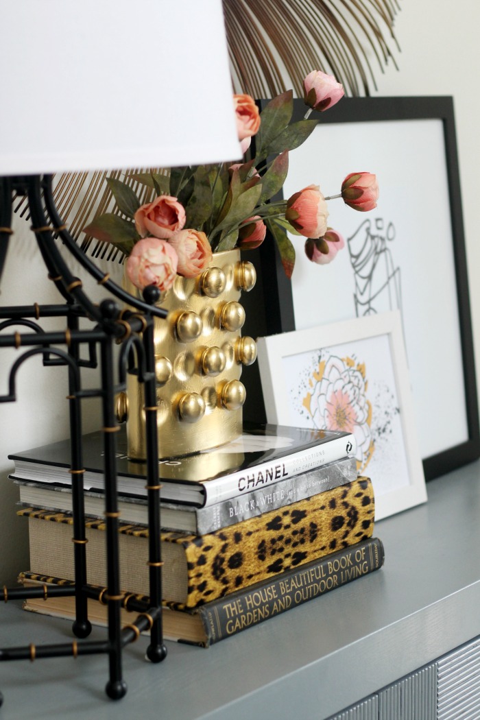 Spring in the entryway - a console table styled for spring - how to decorate for Spring for free - This is our Bliss