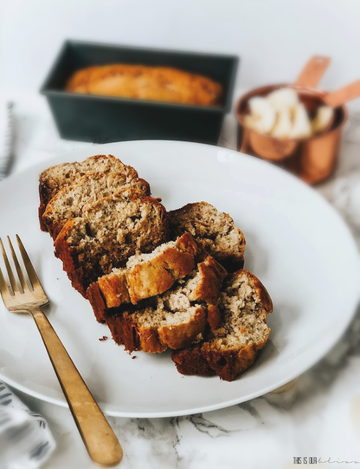 Baking banana bread while at home - Easy Banana bread recipe - This is our Bliss
