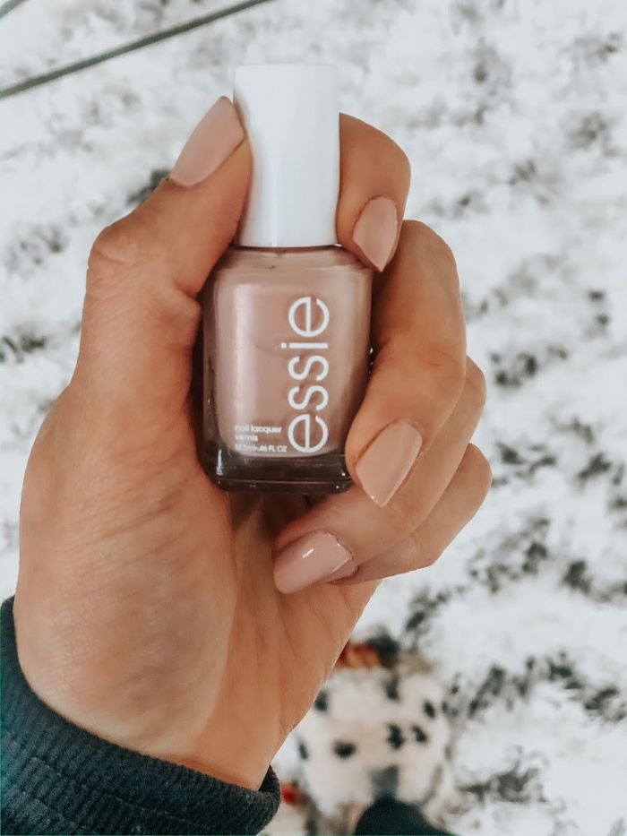 topless and barefoot - Essie nail polish
