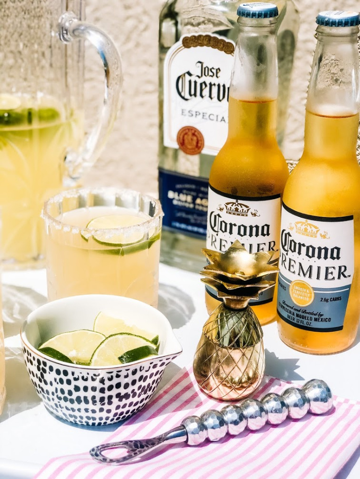 The Tastiest Summertime Beer-Ritas with Corona and limeade and silver tequila - Summer cocktail recipe This is our Bliss