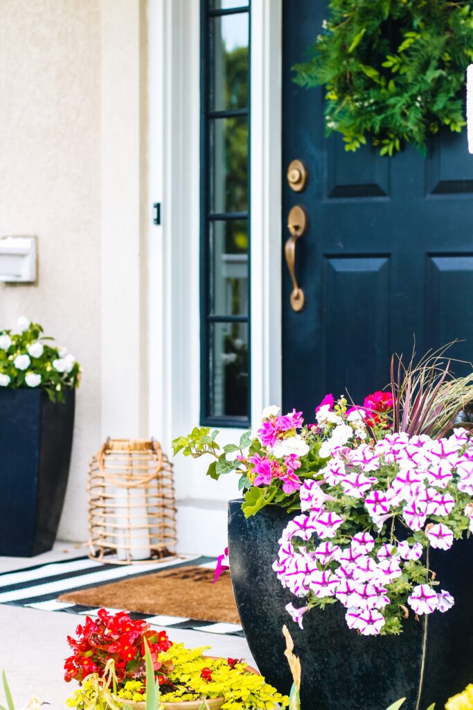 colorful small porch decorated for Summer