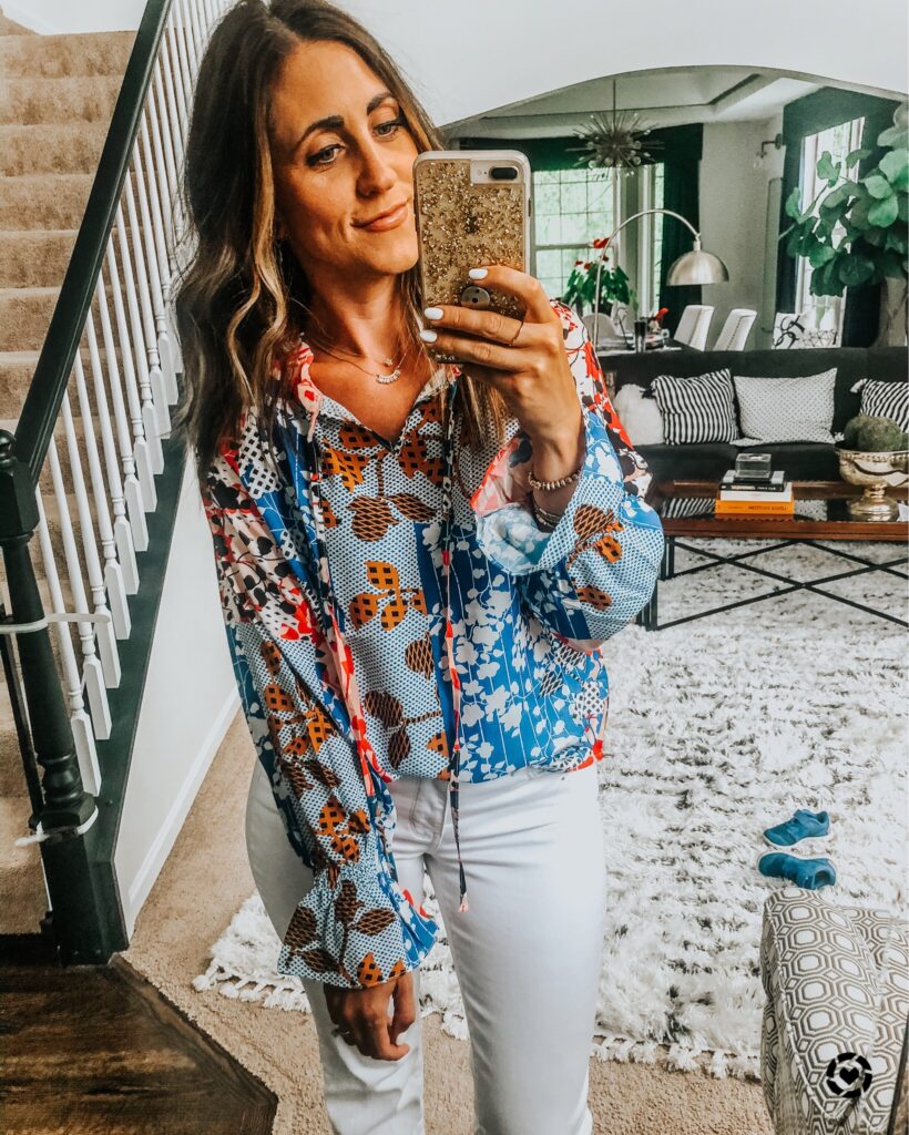 mixed print blouse from Amazon - This is our Bliss