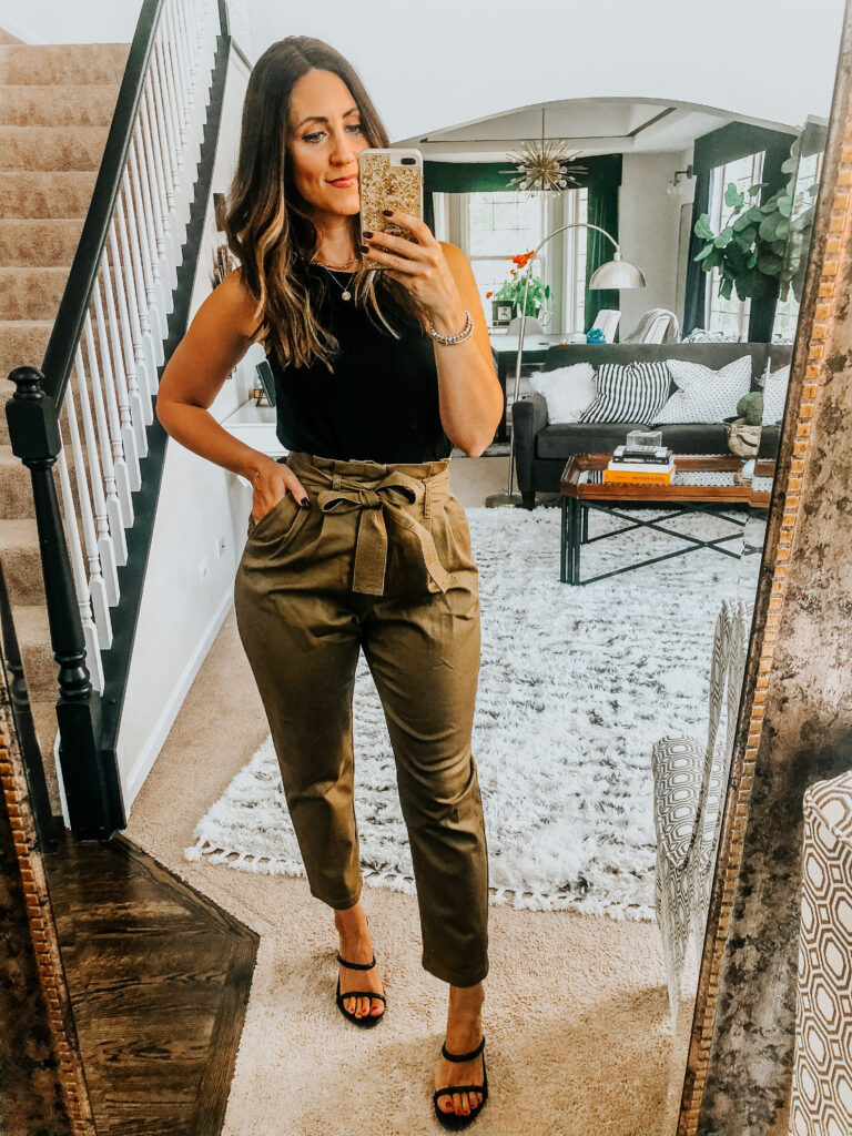 olive brown trousers with paperbag waist - This is our Bliss Target Haul