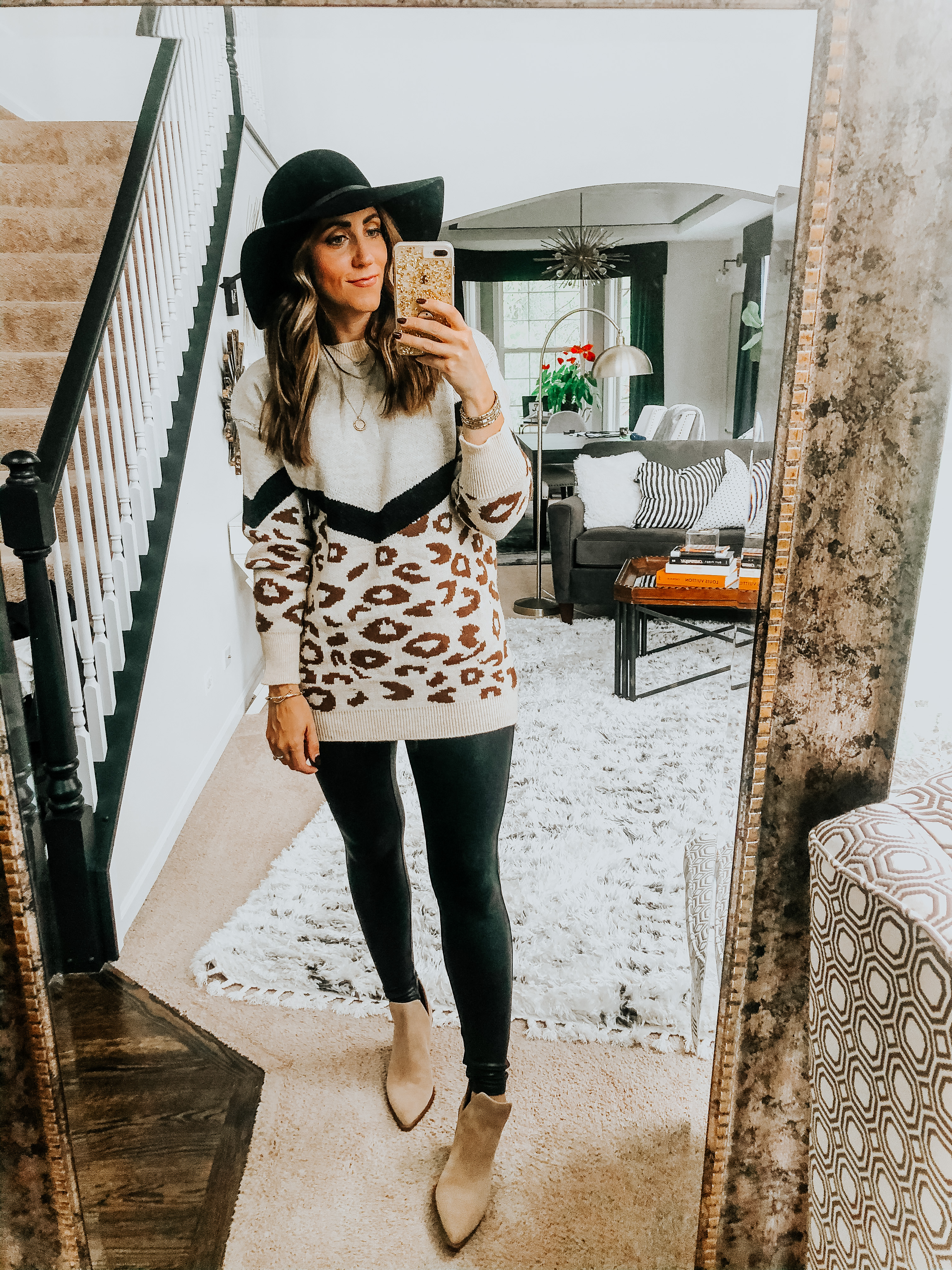 spanx leopard leather leggings