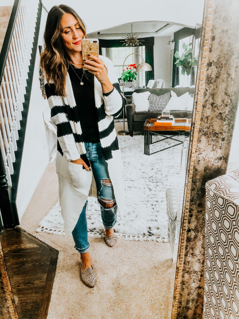 STRIPED CARDIGAN WITH MULES - tHIS IS OUR BLISS