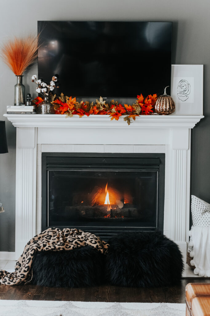 cozy fall mantel - fall decorating ideas - This is our Bliss