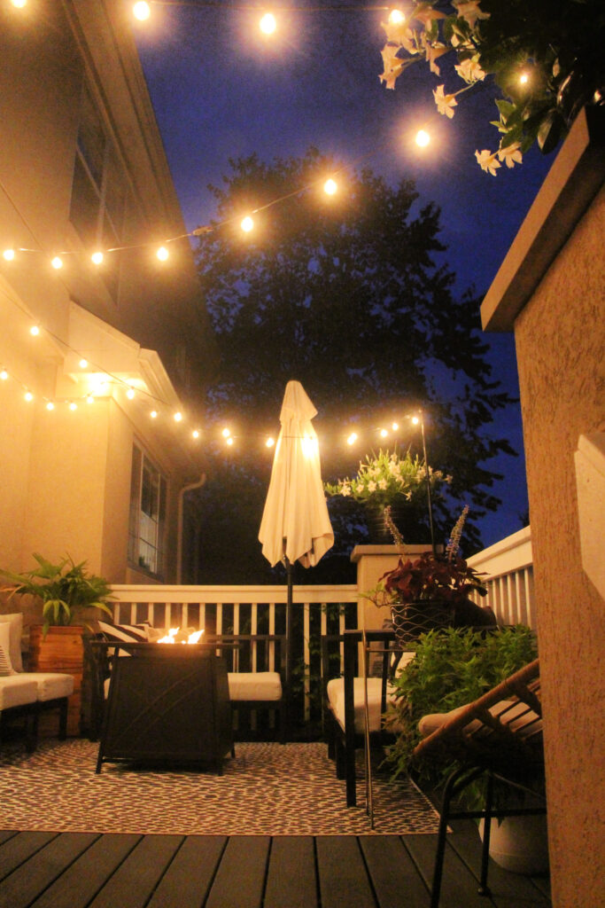 small back deck reveal at night - This is our Bliss