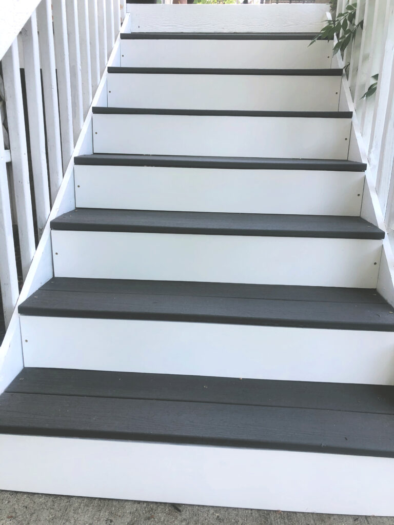 trex deck boards on staircase - small deck refresh