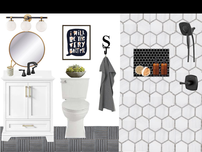 Sophisticated Small Boy's Bathroom Design and Mood Board - This is our Bliss
