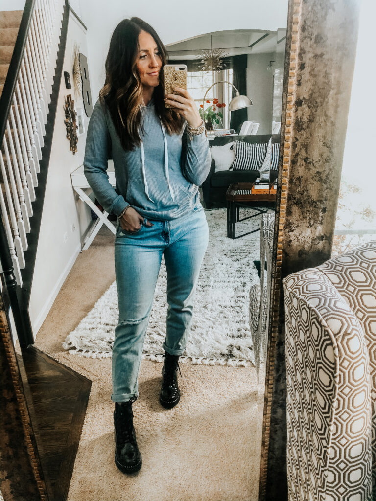 waffle knit hoodie with jeans - Amazon haul - This is our Bliss