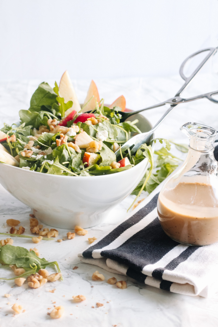Apple Feta Walnut Salad with semi homemade dressing - The perfect Fall Salad - Holiday salad idea - This is our Bliss