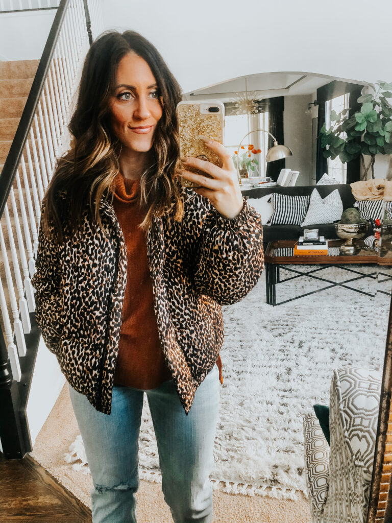 Leopard puffer jacket from Amazon - This is our Bliss November Amazon Haul