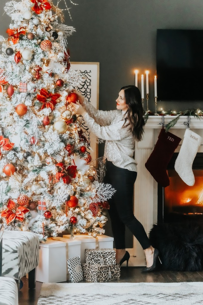 Classic Christmas Home Tour 2020 - red white and metallic christmas decor - This is our Bliss (1)