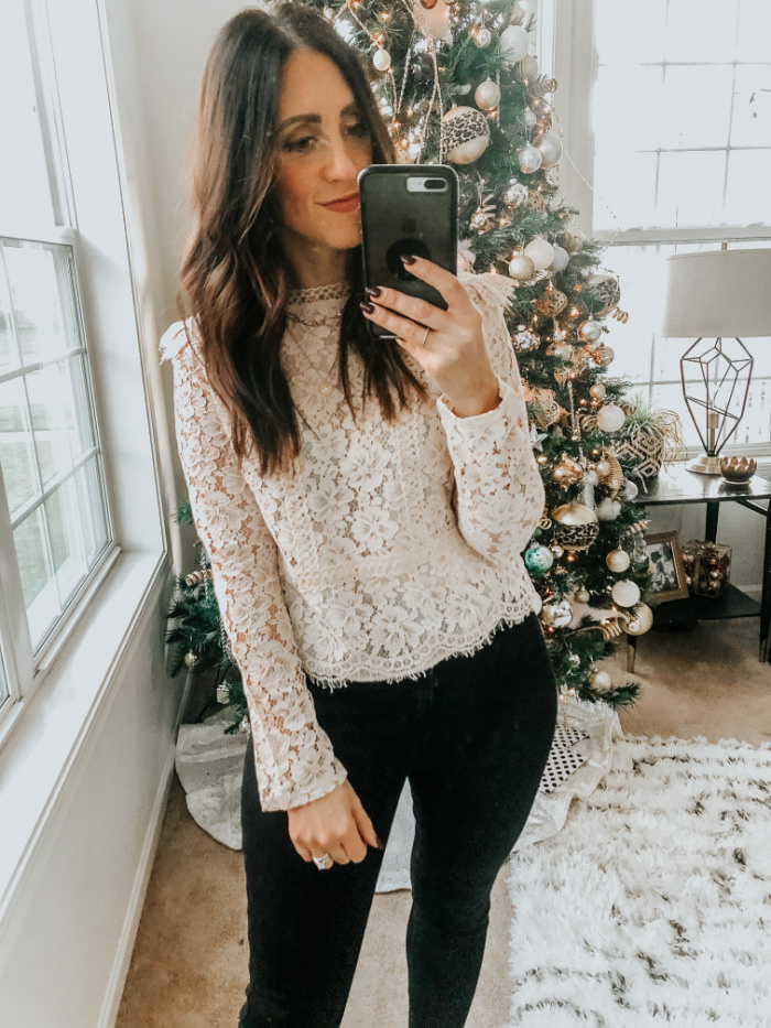Express Haul - holiday style favorites from Express - lace blouse - This is our Bliss