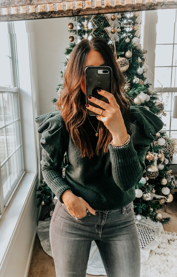 Green puff sleeve sweater - express holiday style favorites - Express Haul - This is our Bliss