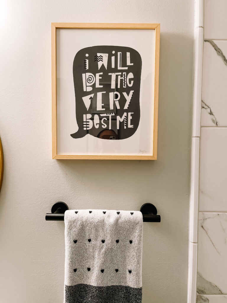 I will be the very best me - Minted art print for little boys bathroom - neutral kid bathroom design - This is our Bliss