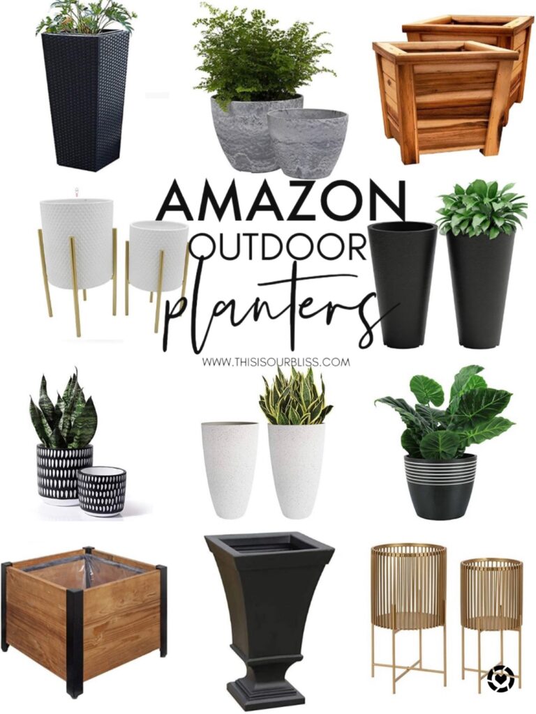 Amazon Outdoor Planters - Porch perfect planters from Amazon #amazonoutdoor #amazonhome #amazonfinds #patiofurniture