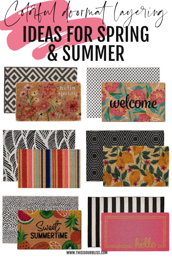 colorful doormat layering ideas for Spring & Summer - This is our Bliss #frontdoormat #outdoorrugideas #outdoorruginspo (1)