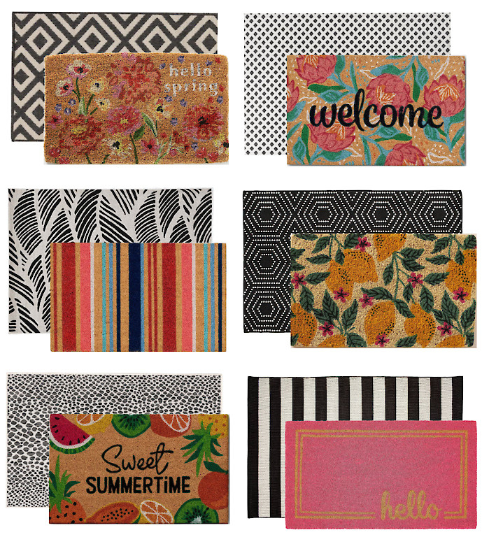 colorful doormat layering ideas for Spring & Summer - This is our Bliss #frontdoormat #outdoorrugideas #outdoorruginspo