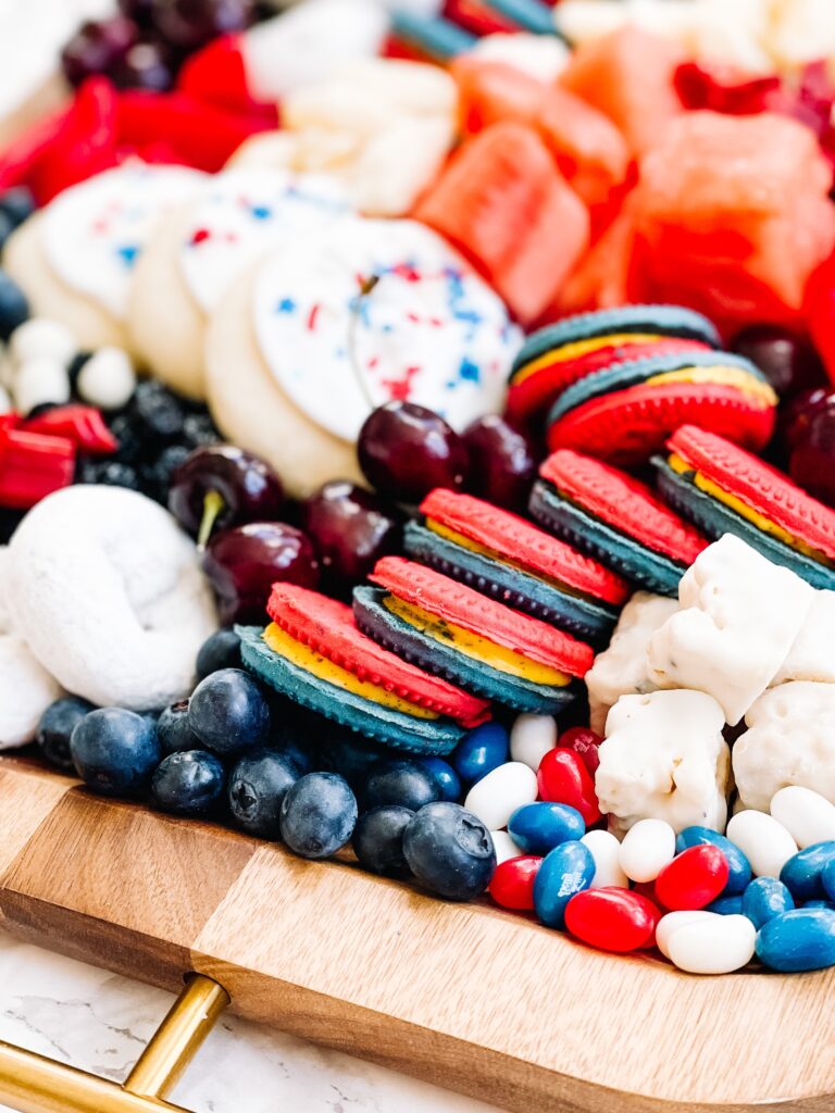 Red, White & Blue Snack Board - #patrioticharcuterieboard #4thofjulyappetizers #snackboard #redwhiteandblue - This is our Bliss (1)