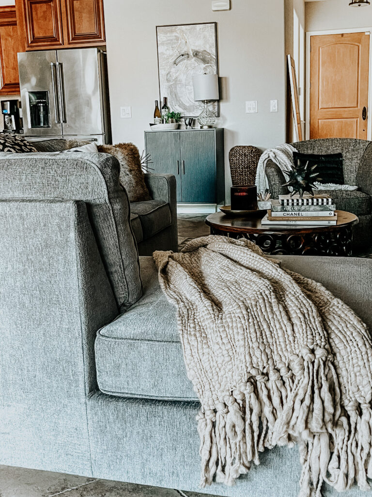 Fall Home Tour with cozy chunky knit throw blanket - This is our Bliss