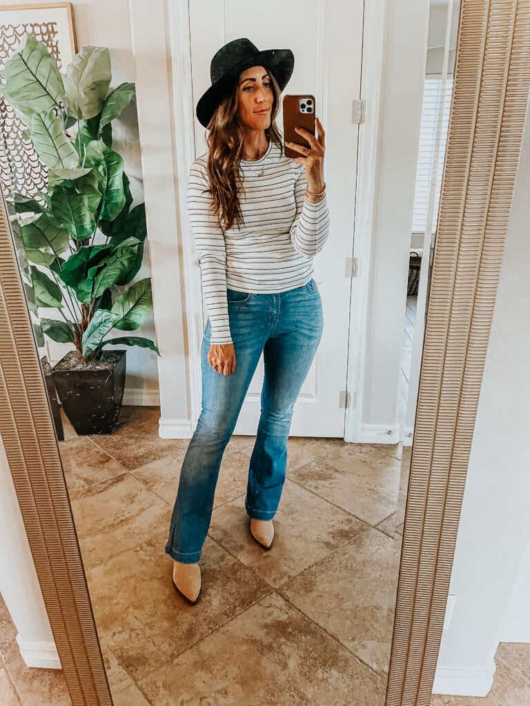 ribbed striped crewneck with hat - This is our Bliss #walmartfashion