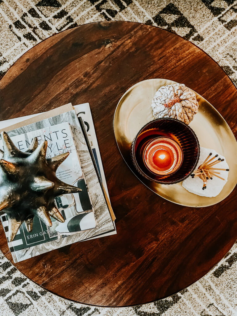 coffee table styling for Fall - This is our Bliss