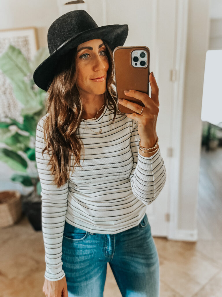 ribbed striped crewneck with hat - This is our Bliss #walmartfashion