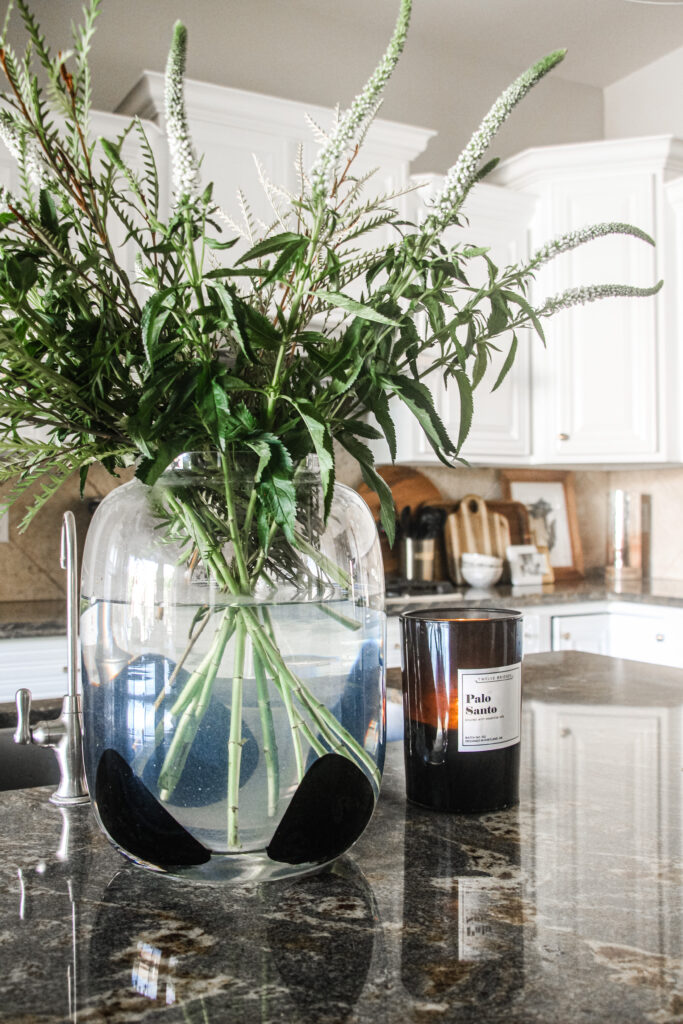 kitchen island vase of flowers - KItchen refresh - This is our Bliss