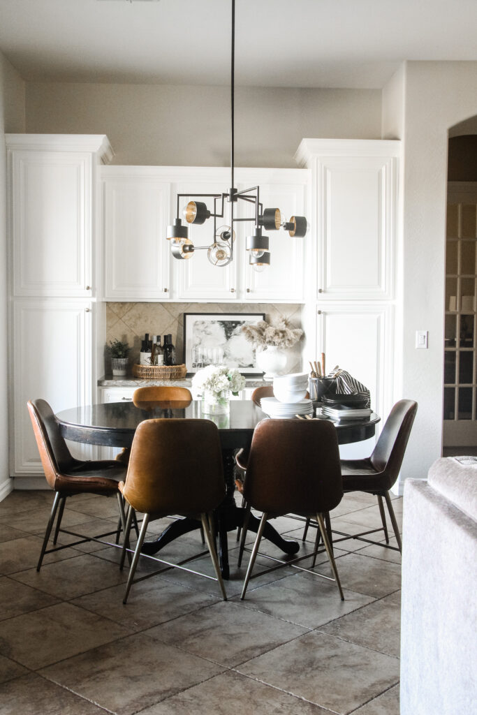 Kitchen table & leather chairs - This is our Bliss -