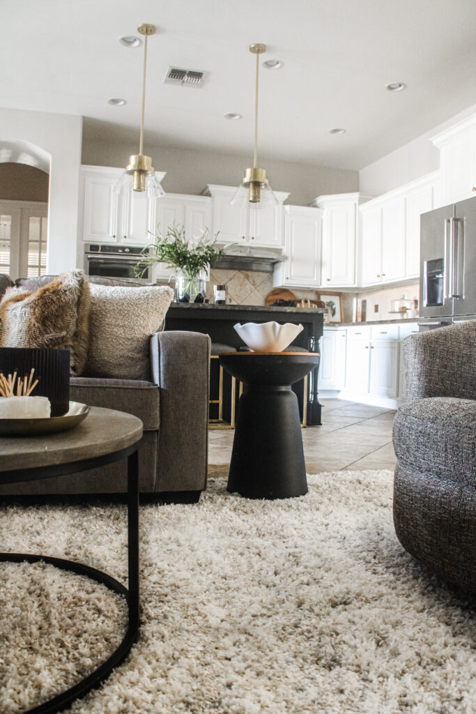 kitchen family room refresh - neutral shag rug - This is our Bliss