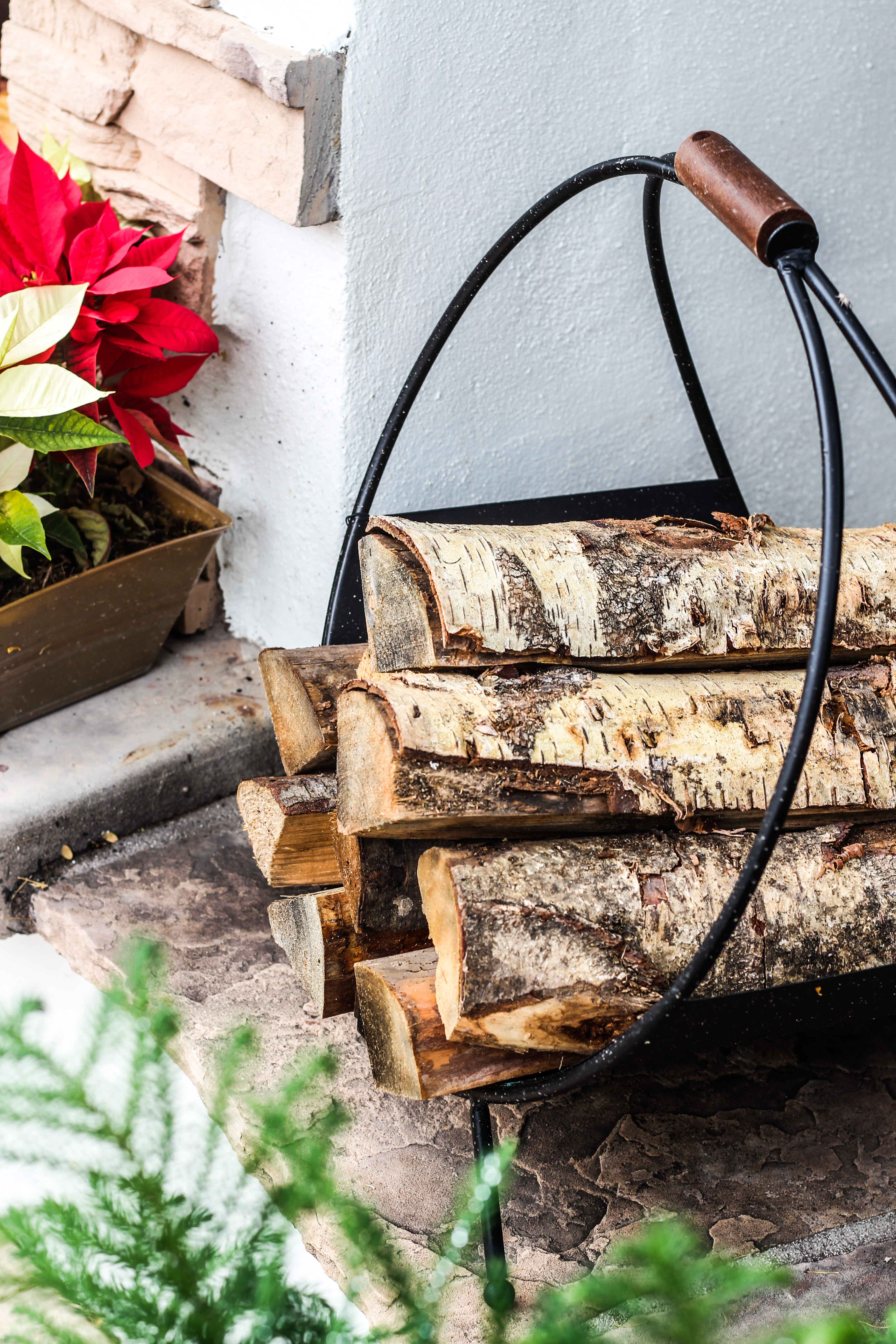 firewood holder for outdoor fireplace - This is our Bliss