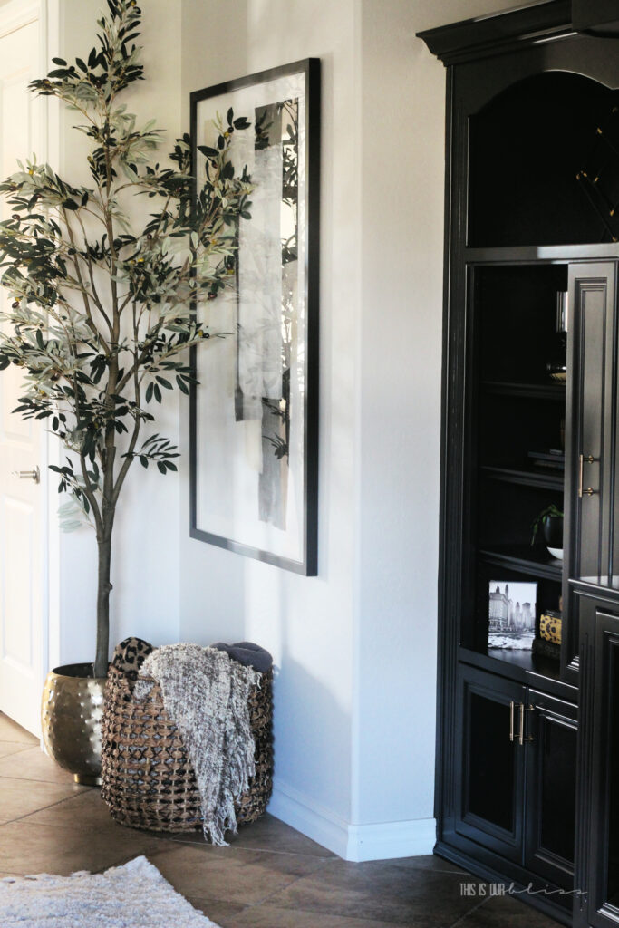 Olive Tree and black built-ins - This is our Bliss