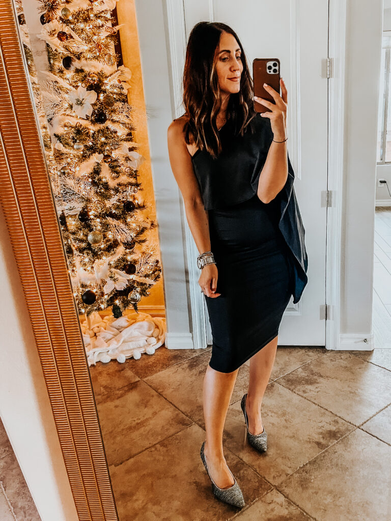 black one sleeve midi dress - This is our Bliss