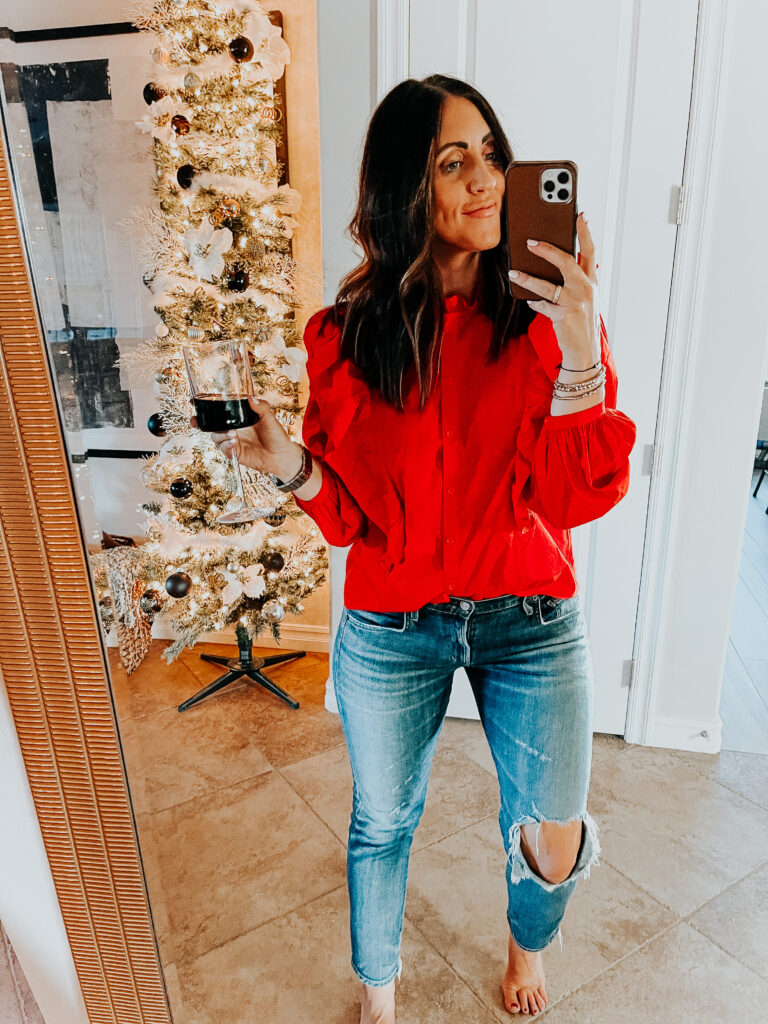 red ruffle blouse from Target - This is our Bliss