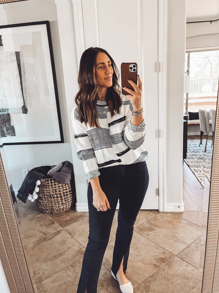 striped knit sweater - February Amazon Haul - This is our Bliss