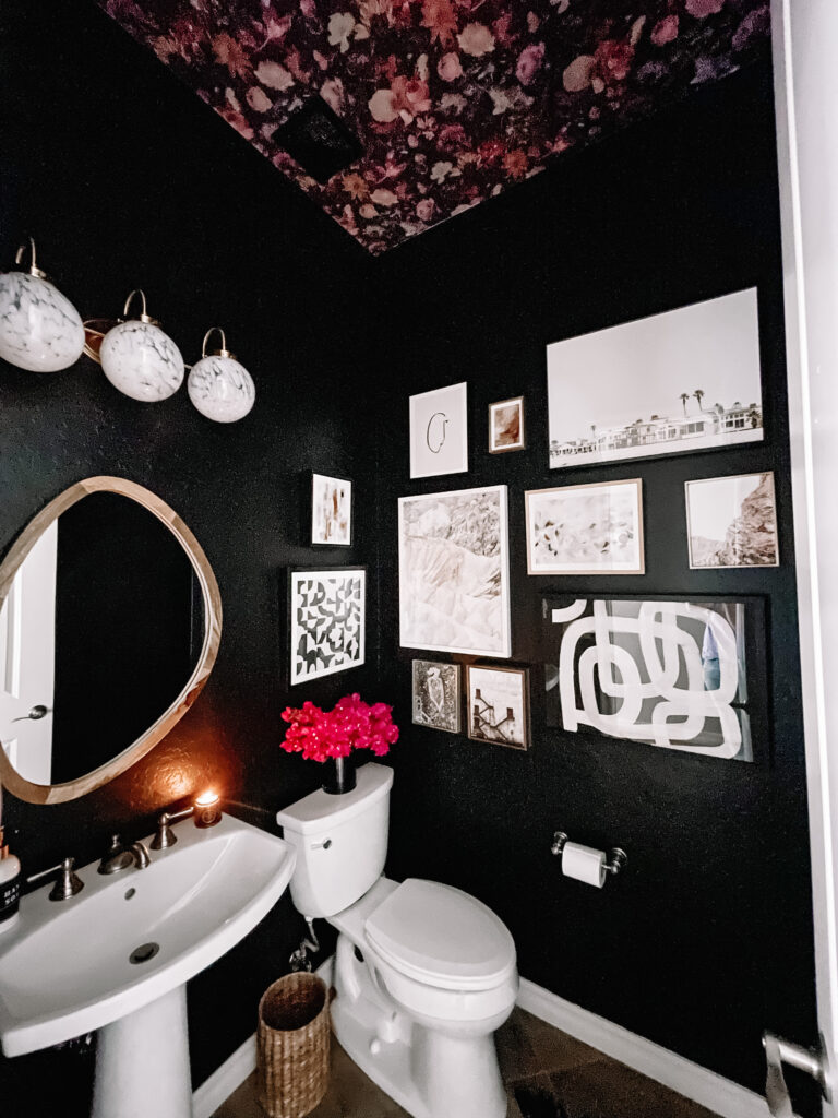 Powder Room Reveal - bold, black powder room - This is our Bliss