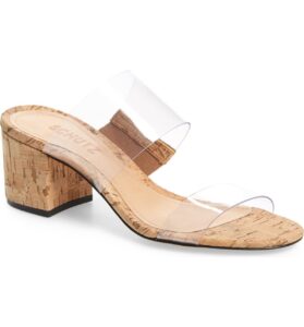 victorie slide sandal - clear straps with cork heels - This is our Bliss