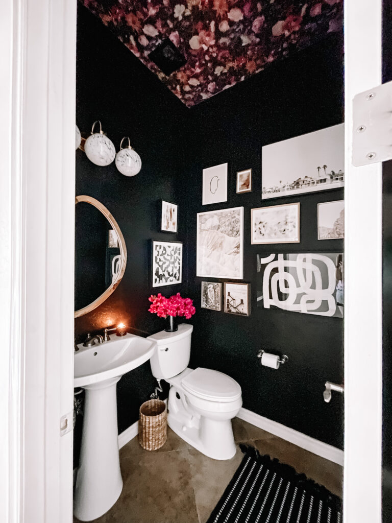 Powder Room Reveal - Bold, feminine Powder Room Refresh - This is our Bliss 