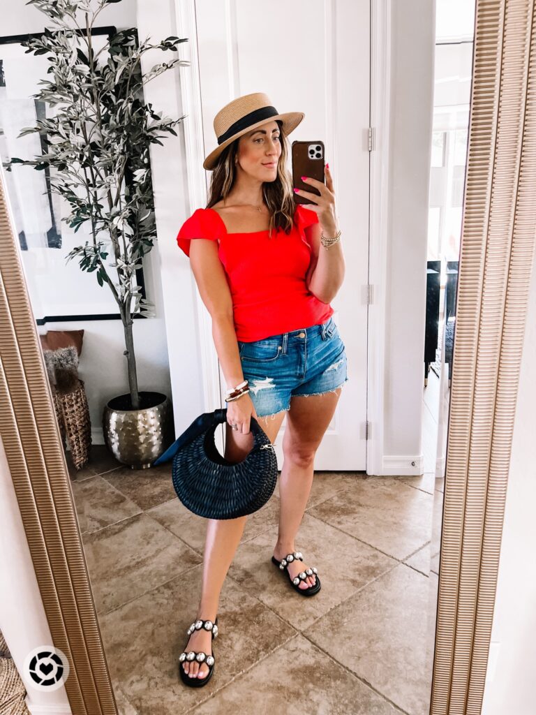 ribbed red flutter sleeve tank - Target style find - This is our Bliss