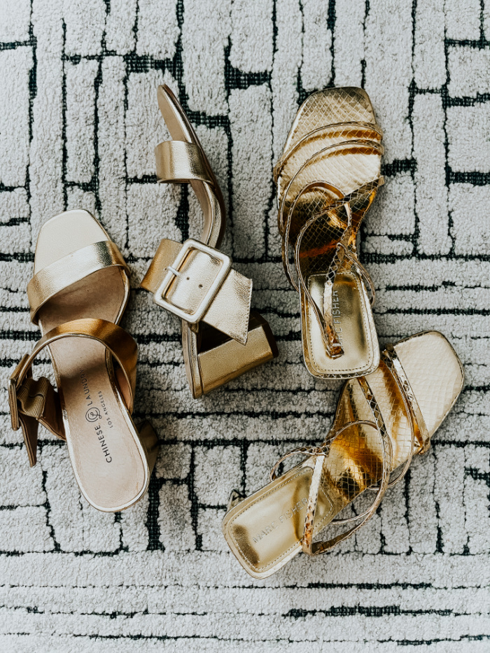 Gold heels and sandals- This is our Bliss