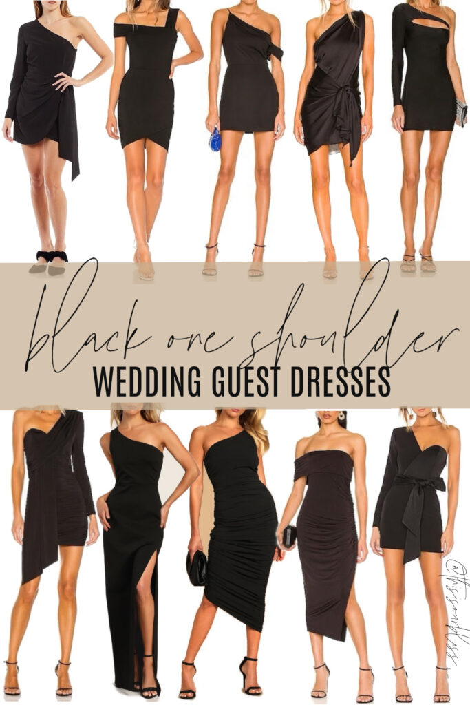 black wedding guest dress ideas - black one shoulder special occasion dresses - This is our Bliss #blackdress #littleblackdress #weddingguestdress